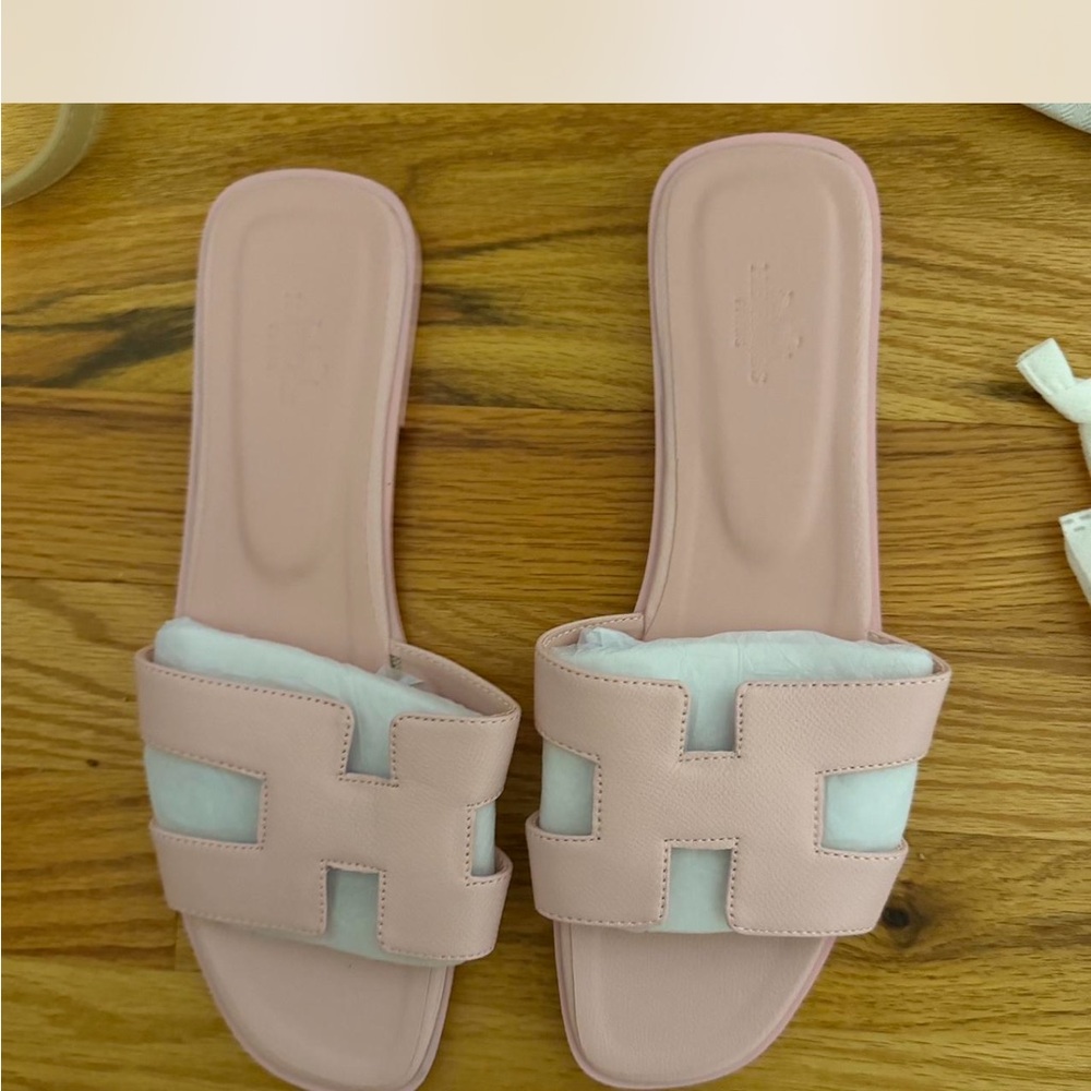 Pink Hermes Oran Sandal